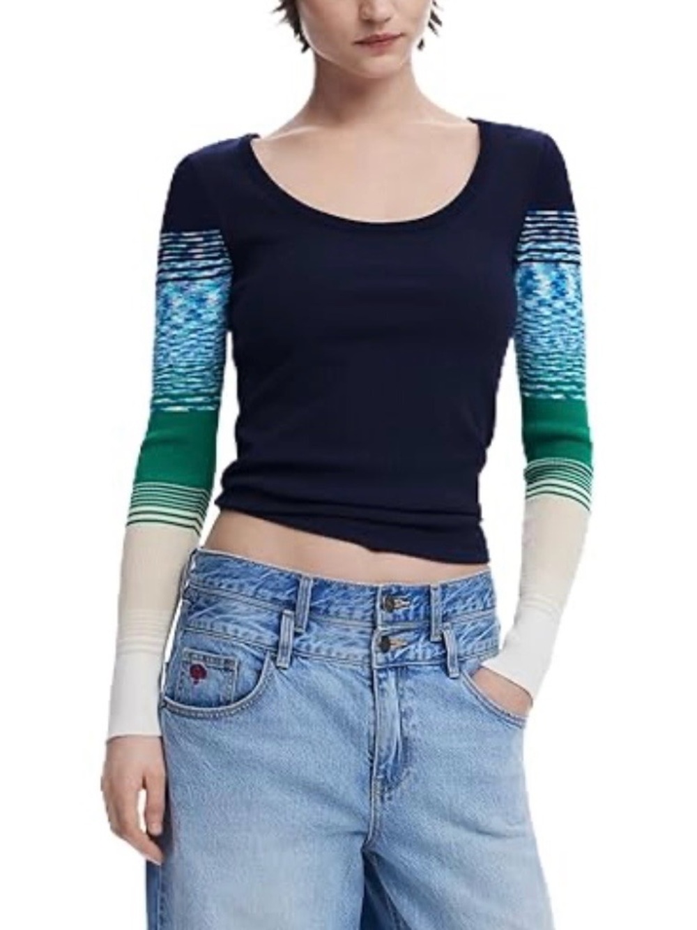 Desigual Ribbed Long Sleeve Top